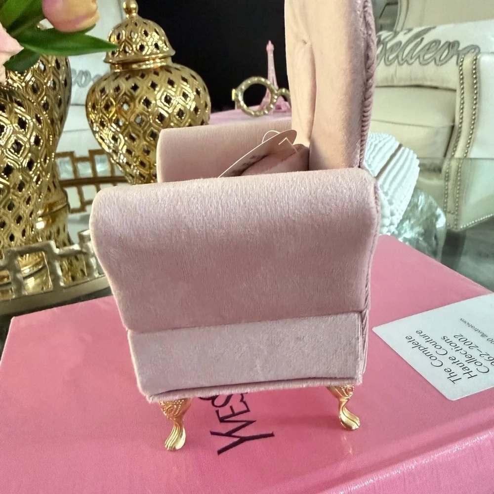 New Velvet Pink Arm Chair Jewelry Box